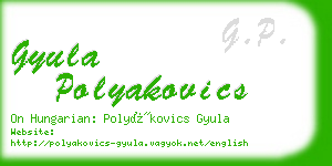 gyula polyakovics business card